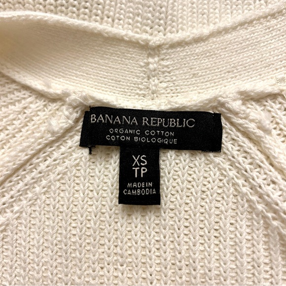 Banana Republic Organic Cotton Open Front Cardigan Cream - Picture 5 of 10